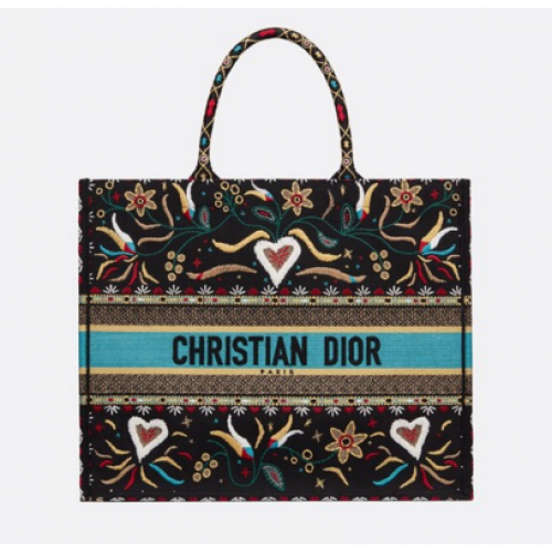 ЧАНТА DIOR BOOK TOTE BAG VAN GEBORDUURD CANVAS M1286ZBT
