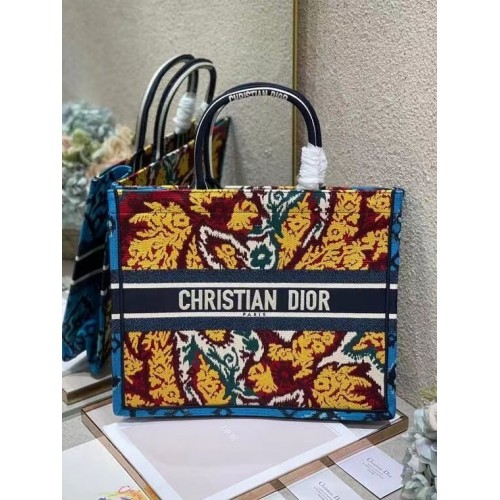 Чанта за книги DIOR BOOK TOTE BLUE Многоцветна бродерия Dior Paisley M1287Z