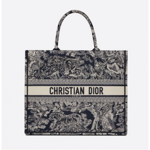 DIOR BOOK TOTE Blue Toile de Jouy Обратна бродерия M1286ZR