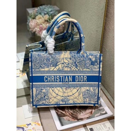 Чанта за книги DIOR с бродирана платнена материя C1286-9