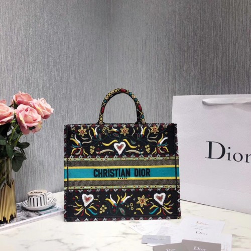 Чанта за книги Dior с бродирана платнена материя M1287-6