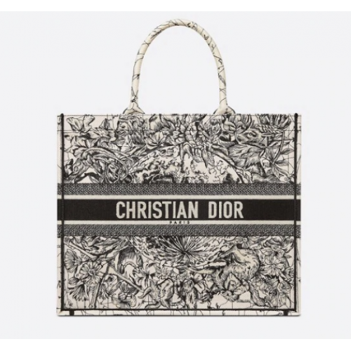 Чанта DIOR BOOK TOTE Latte Multicolor Dior Zodiac Embroidery M1286Z