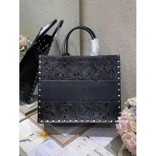 Чанта Dior Book Tote с многоцветна бродерия M1297ZR-16 ЧЕРНА
