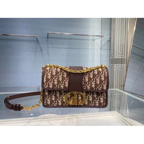 Малка чанта за книги DIOR, коса бродирана, C9008, кафява