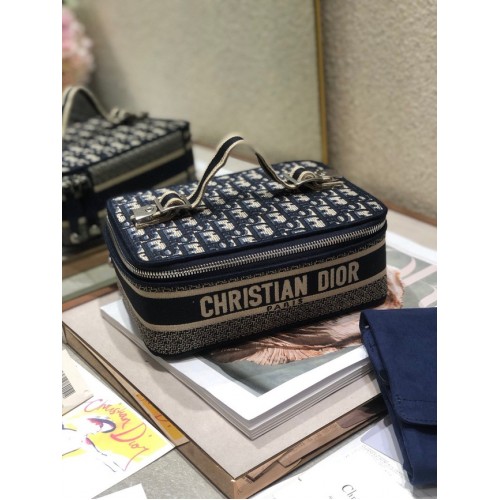 DIOR DIOR ПЪТЕН КЕСЕР ЗА КОШНИЦИ Dior Oblique Embroidery S5481VR тъмносин