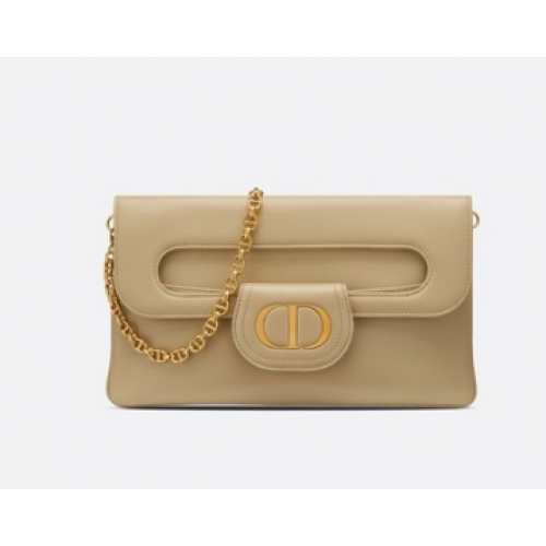 DIOR СРЕДНА ДВОЙНА ЧАНТА DIORDOUBLE Gradient Calfskin M8641U Beige