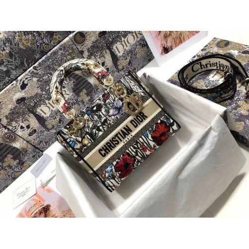 DIOR MEDIUM Многоцветна бродерия Mille Fleurs M0565OR