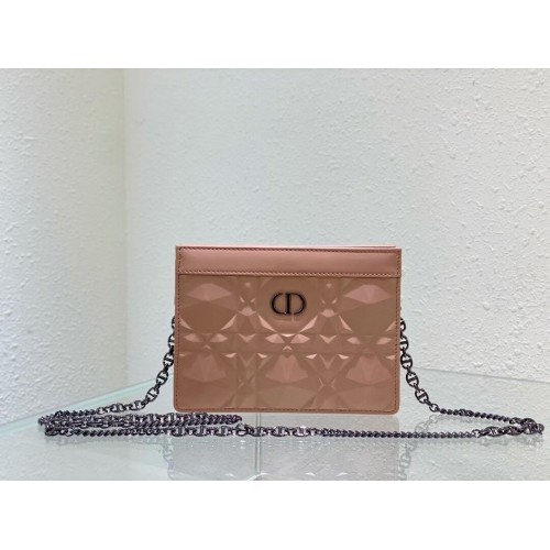 Чанта DIOR MINI BOBBY от телешка кожа Cannage C2806 розова