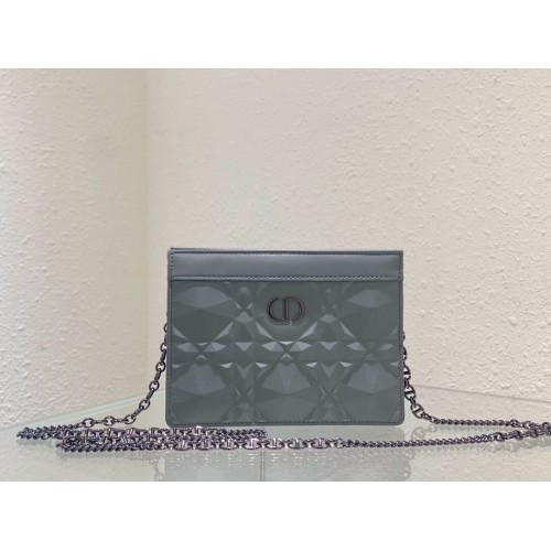 Чанта DIOR MINI BOBBY от телешка кожа Cannage C2806, цвят: кафява