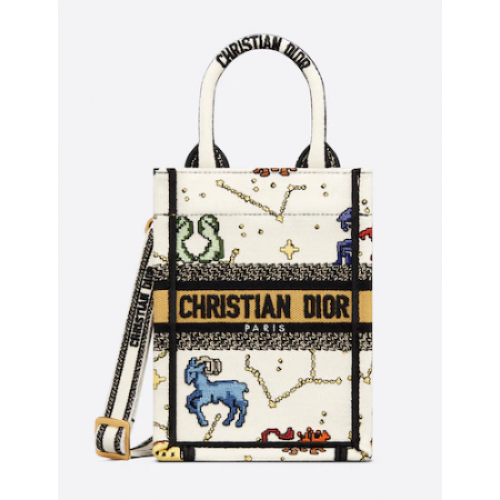DIOR MINI DIOR Чанта за телефон с книга, многоцветна, Dior Pixel Zodiac Embroidery S5555CR