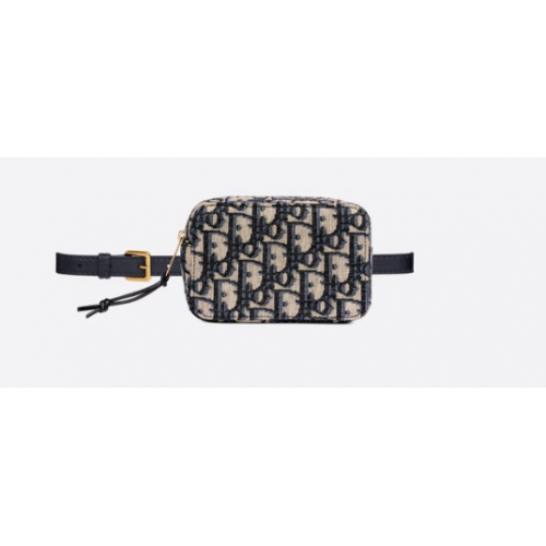 Чанта за колан DIOR OBLIQUE, синя, платнена, Dior Oblique S5484