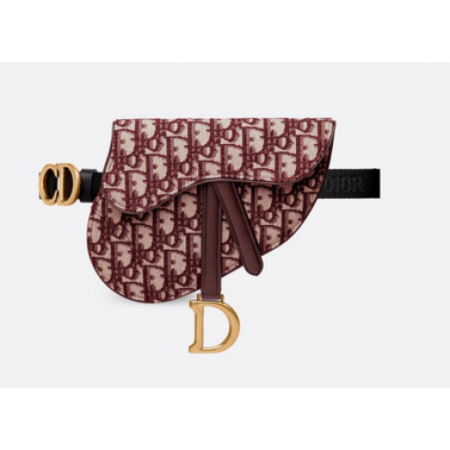Чанта за колан DIOR OBLIQUE SADDLE S5632CTZQ бордо