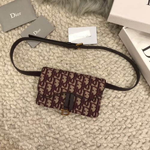 Чанта за колан DIOR Oblique D26988, цвят вино