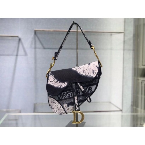 Чанта Dior Saddle Camouflage D2456F сива