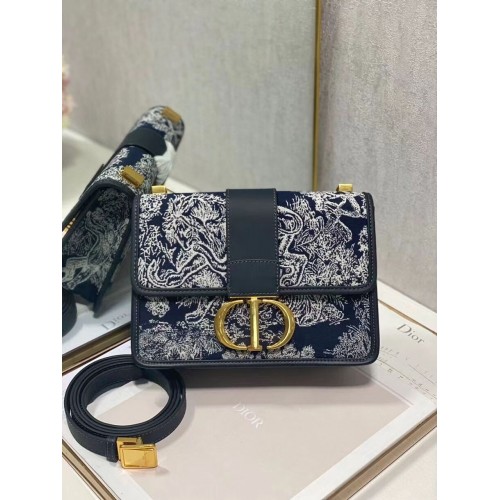 Чанта Dior 30 MONTAIGNE Oblique Jacquard C9263-2 тъмносиня