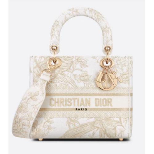 Бродирана прежда Dior Jardin d'Hiver със златист метален конец M0565