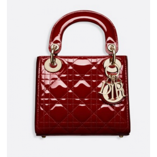 Dior MINI LADY DIOR ЧАНТА ОТ ТЕЛЕШКА КОЖА M0505O бордо