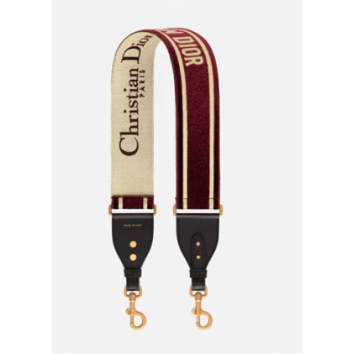 Презрамка за рамо Dior Oblique Embroidered Velvet S8540CWVF-4 Бордо