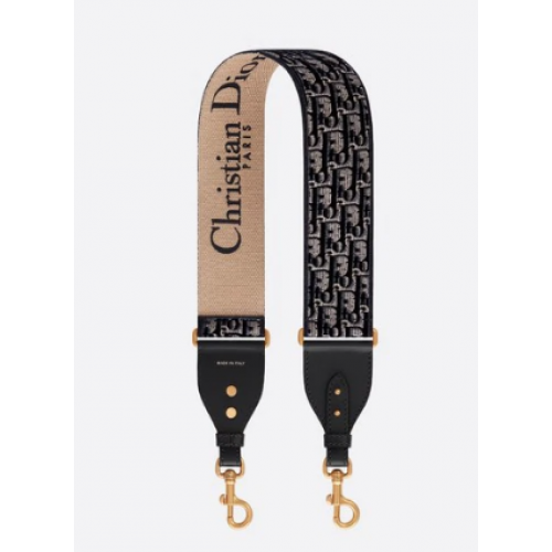 Презрамка за рамо Dior Oblique Embroidered Velvet S8540CWVF Blue