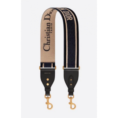 Презрамка за рамо Dior Oblique Embroidered Velvet S8540CWVR-2 Синя