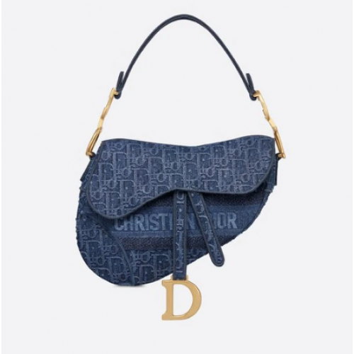 Чанта Dior SADDLE DENIM CANVAS M928 синя