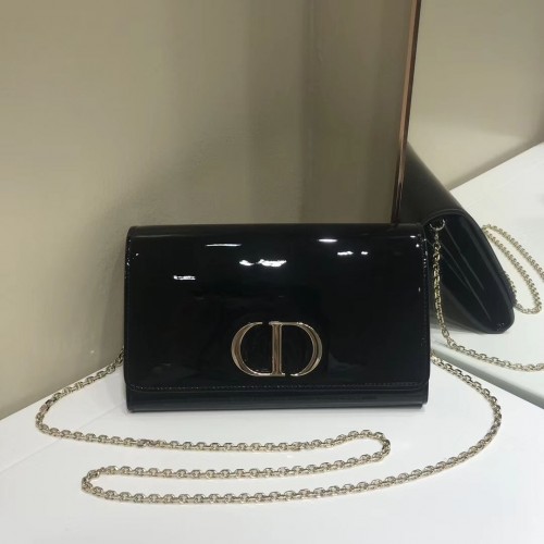 Кожена чанта Dior M9205 черна