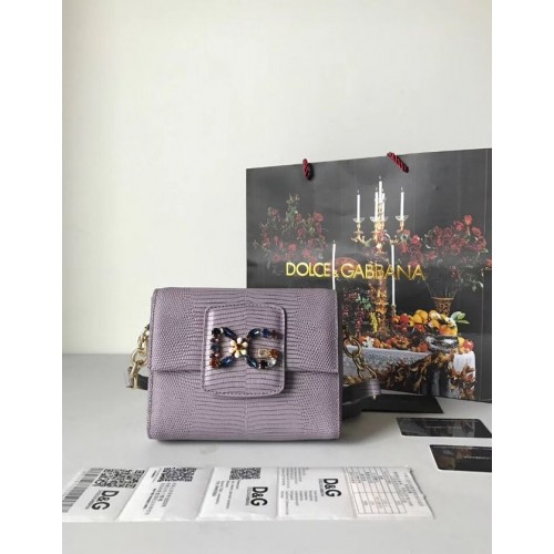 Чанта за рамо от телешка кожа Dolce Gabbana 5568 сива