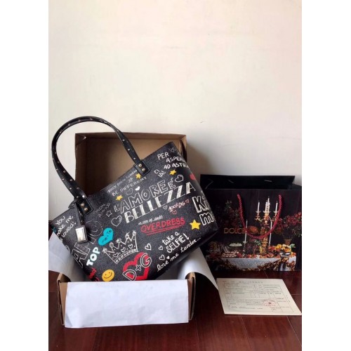 Чанта от телешка кожа Dolce Gabbana 4116 черна