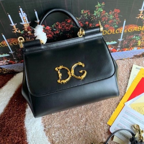 Оригинална кожена чанта за рамо Dolce Gabbana 5157 черна