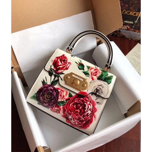 Чанта тип „тоут“ от телешка кожа SICILY Chrysanthemum 5588-1 бяла