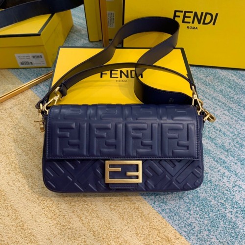 Мини чанта за рамо FENDI BAGUETTE 8BS017 тъмносиня