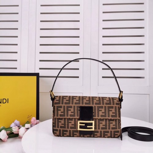 Чанта от плат FENDI BAGUETTE 8BR011 черна