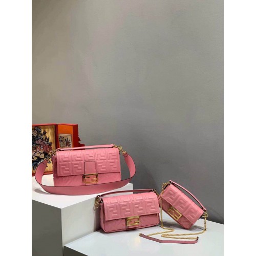 Голяма чанта за рамо FENDI BAGUETTE 8BR771A Розова