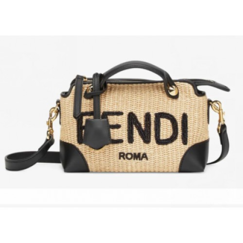 Чанта от плетена слама FENDI F1578 черна