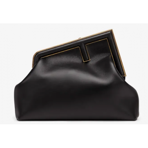 Кожена чанта FENDI FIRST MEDIUM 8BP127AB черна