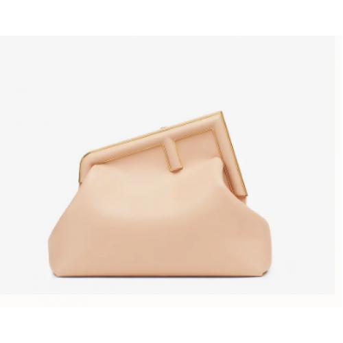Кожена чанта FENDI FIRST MEDIUM 8BP127AB розова