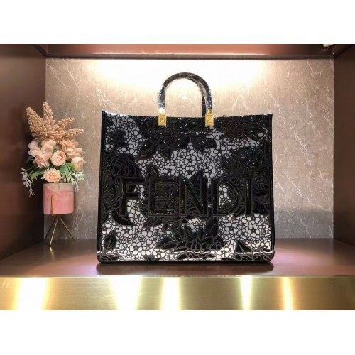 Чанта с бродерия FENDI LARGE 8BH386AB черна