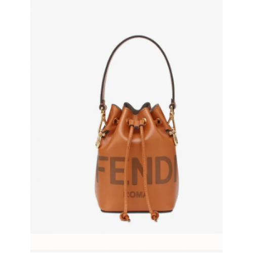 Fendi MON TREASURE кафява кожена мини чанта 8BS0