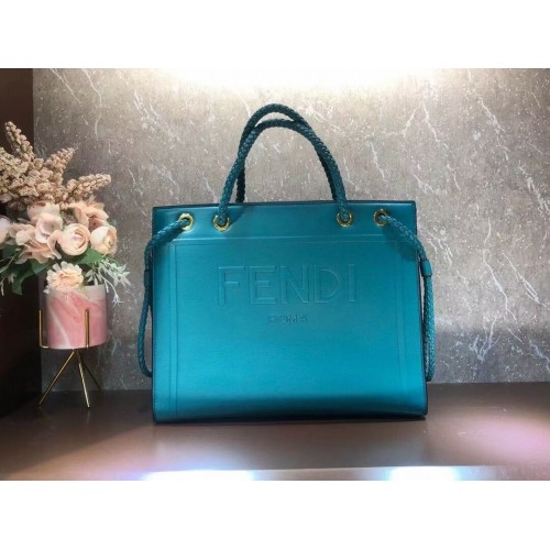 Чанта за пазаруване FENDI PACK MEDIUM, кожена, F1508, синя