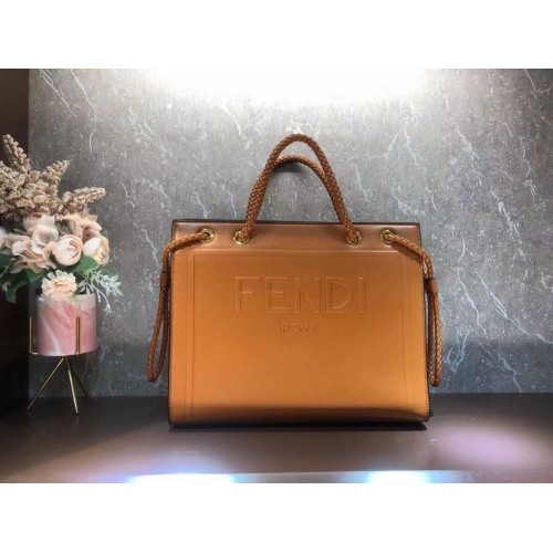 Чанта за пазаруване FENDI PACK MEDIUM, кожена, F1508, оранжева