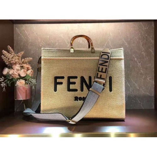 Чанта FENDI PEEKABOO X-TOTE FF Weave 8BH376 кафява