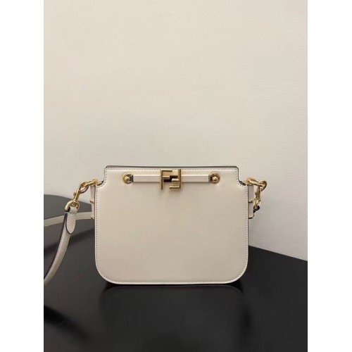 Кожена чанта FENDI TOUCH 8BT349AHK2 бяла