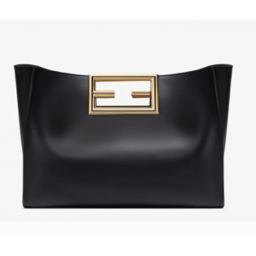 FENDI WAY MEDIUM черна кожена чанта 8BH391AAI