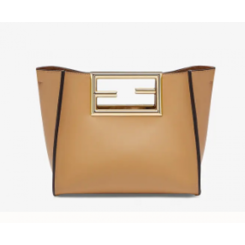 FENDI WAY малка кожена чанта 5FB6846 Бежова