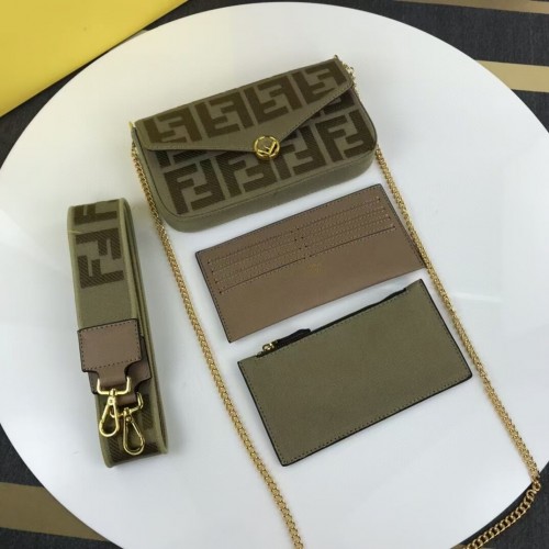 Чанта от плат FENDI F1230 зелена