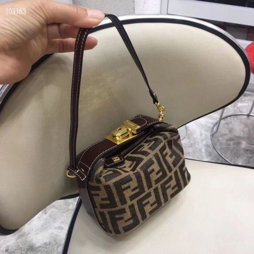 Мини чанта от плат FENDI 8BR051 кафява
