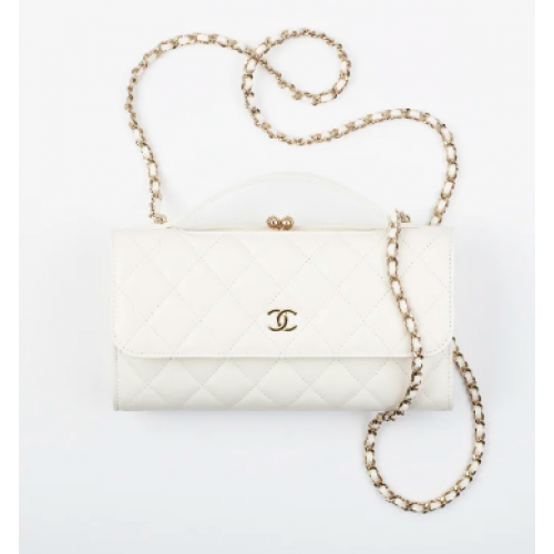 Държач за телефон с капак и верижка AS2875, бял