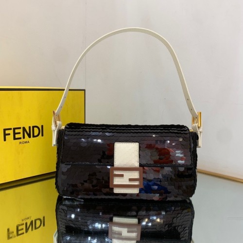 Чанта Fendi FF Baguette Gold Metal Sequin Broadway 2017 Black