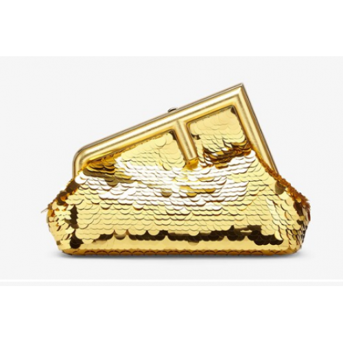 Чанта с пайети Fendi First Small 8BP129 златиста