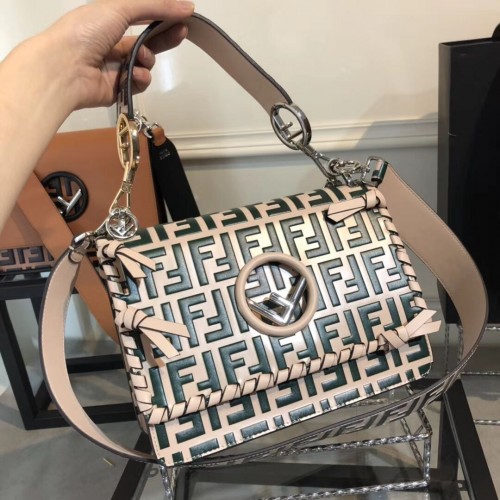 Чанта Fendi KAN I LOGO, средна, 8BT284, зелена